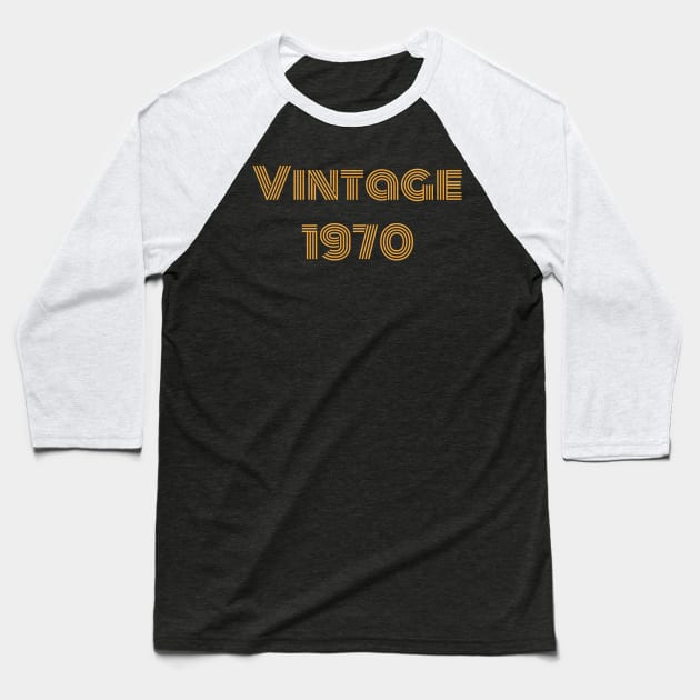 Vintage 1970 purple gold Baseball T-Shirt by Mia